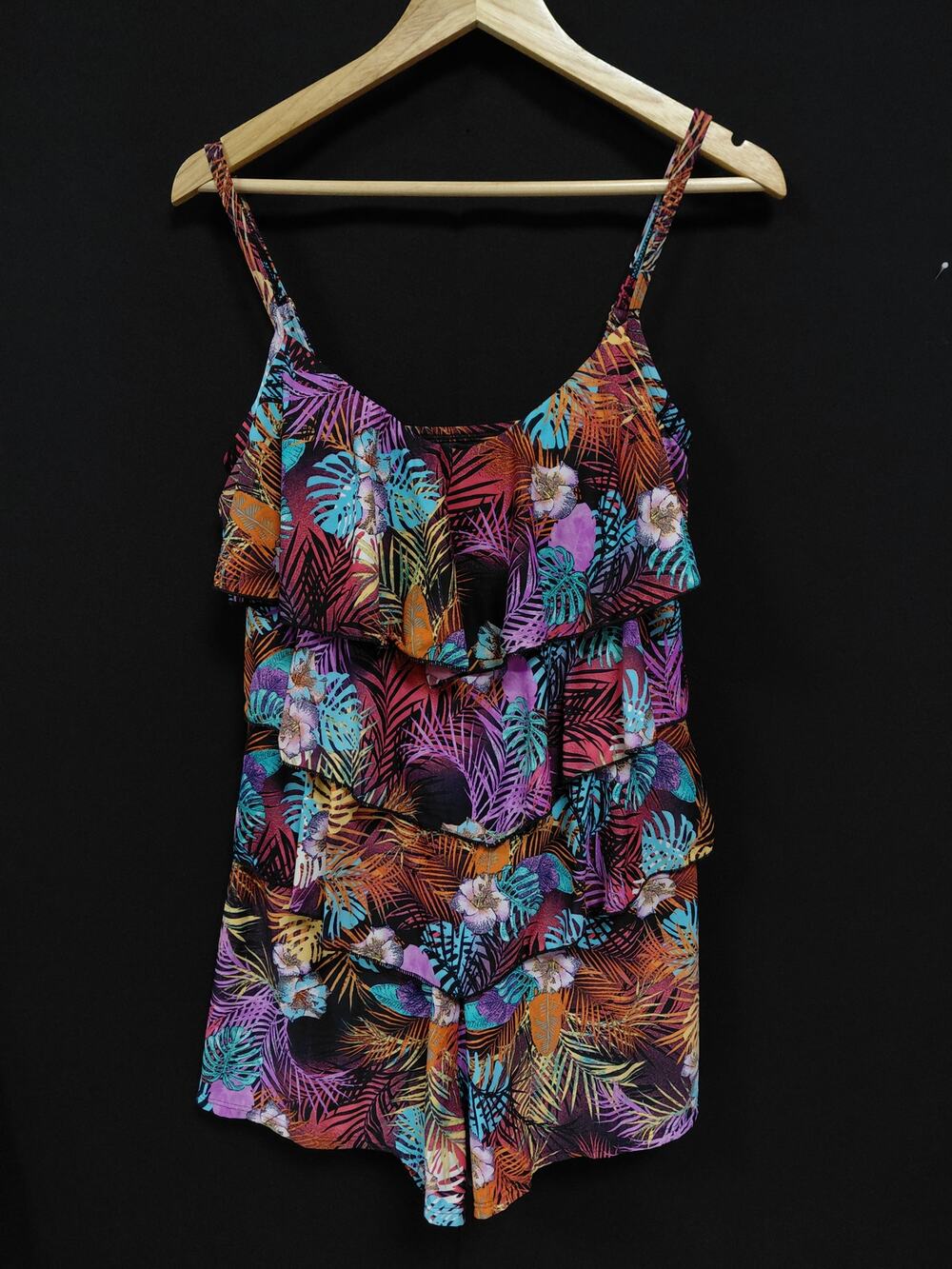 fit 4u A273952 Multicolor Romper Floral Nylon Women Size 12